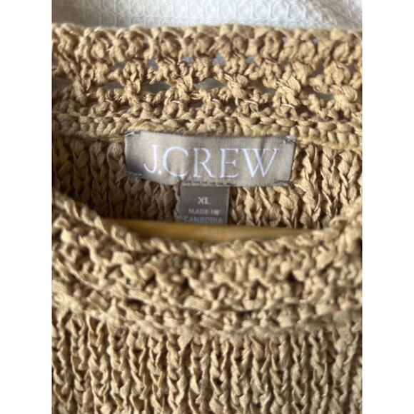 JCrew High Neck Textured Pointelle Sweater Tank Tan XL - Picture 7 of 8